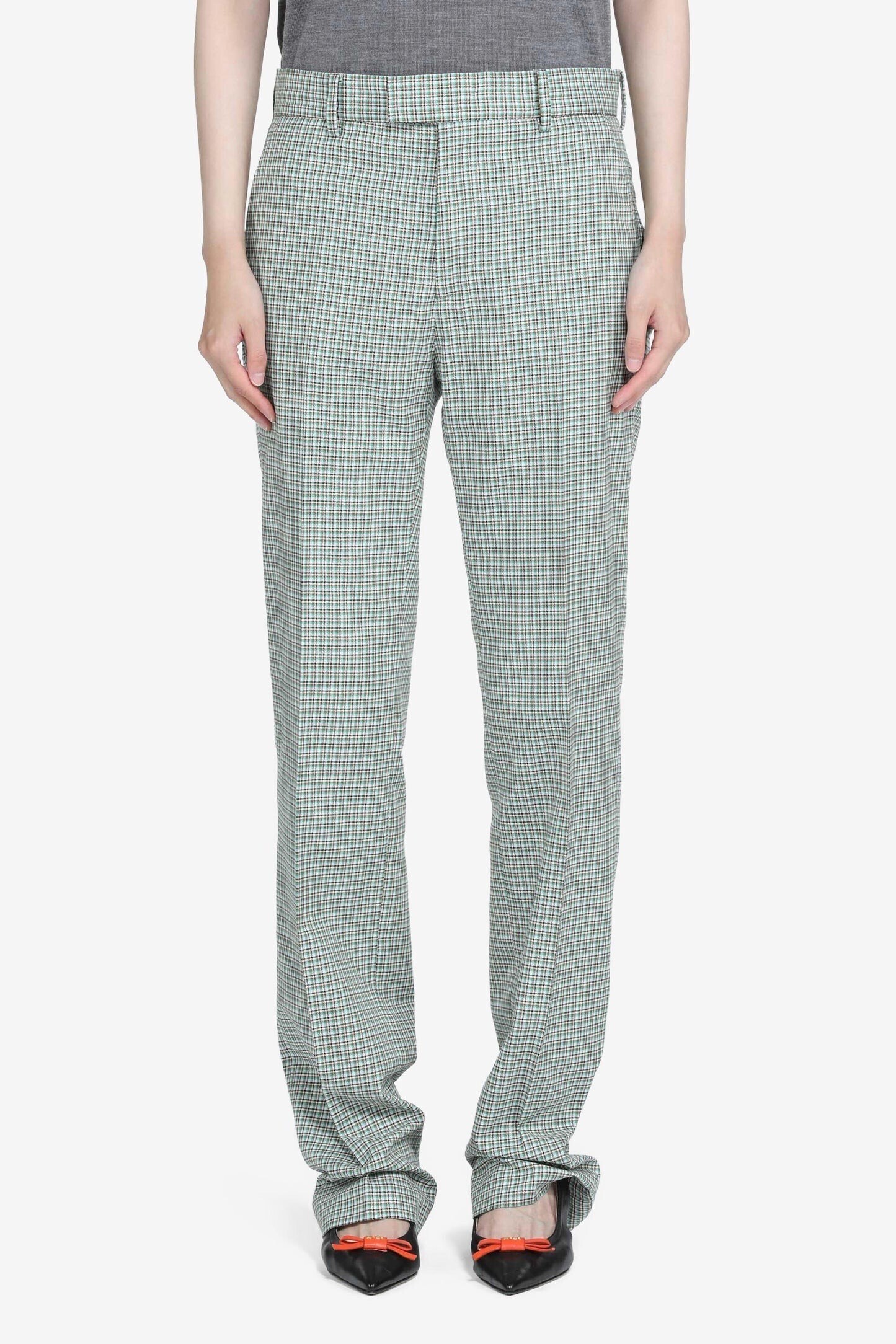 Nº21 STRAIGHT TROUSERS WITH CHECKED PRINT