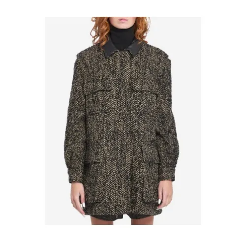 Max Mara Angio ヘリンボーン レザージャケット