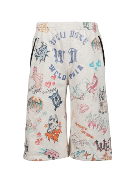 We11done DOODLE PRINTED SHORTS