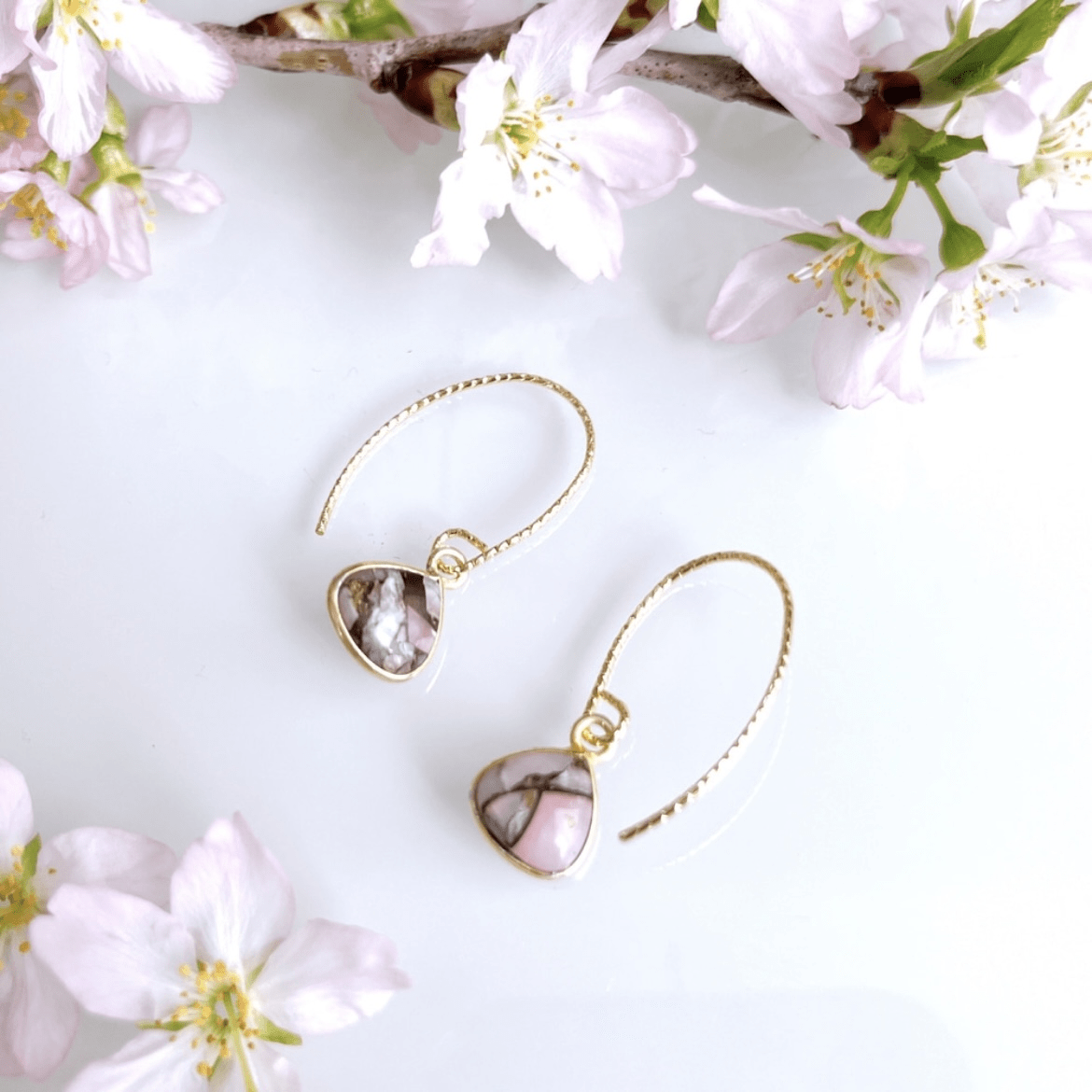 SAKURA jewelry SAKURA jewelry/14/桜色コッパーピンクオパールピアス(イヤリング変更可能)