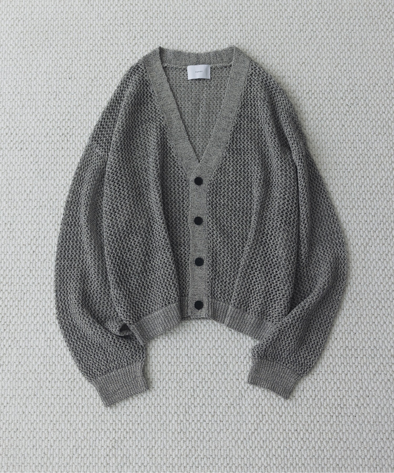 remer マルチブレンド透かし編みニットカーディガン / multi blend knit cardigan