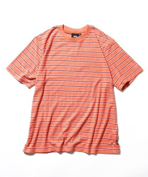 STUSSY STRIPED TERRY SS CREW 半袖Tシャツ クルーネック