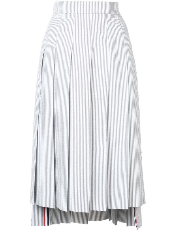 THOM BROWNE. NEW YORK Seersucker Pleated Skirt