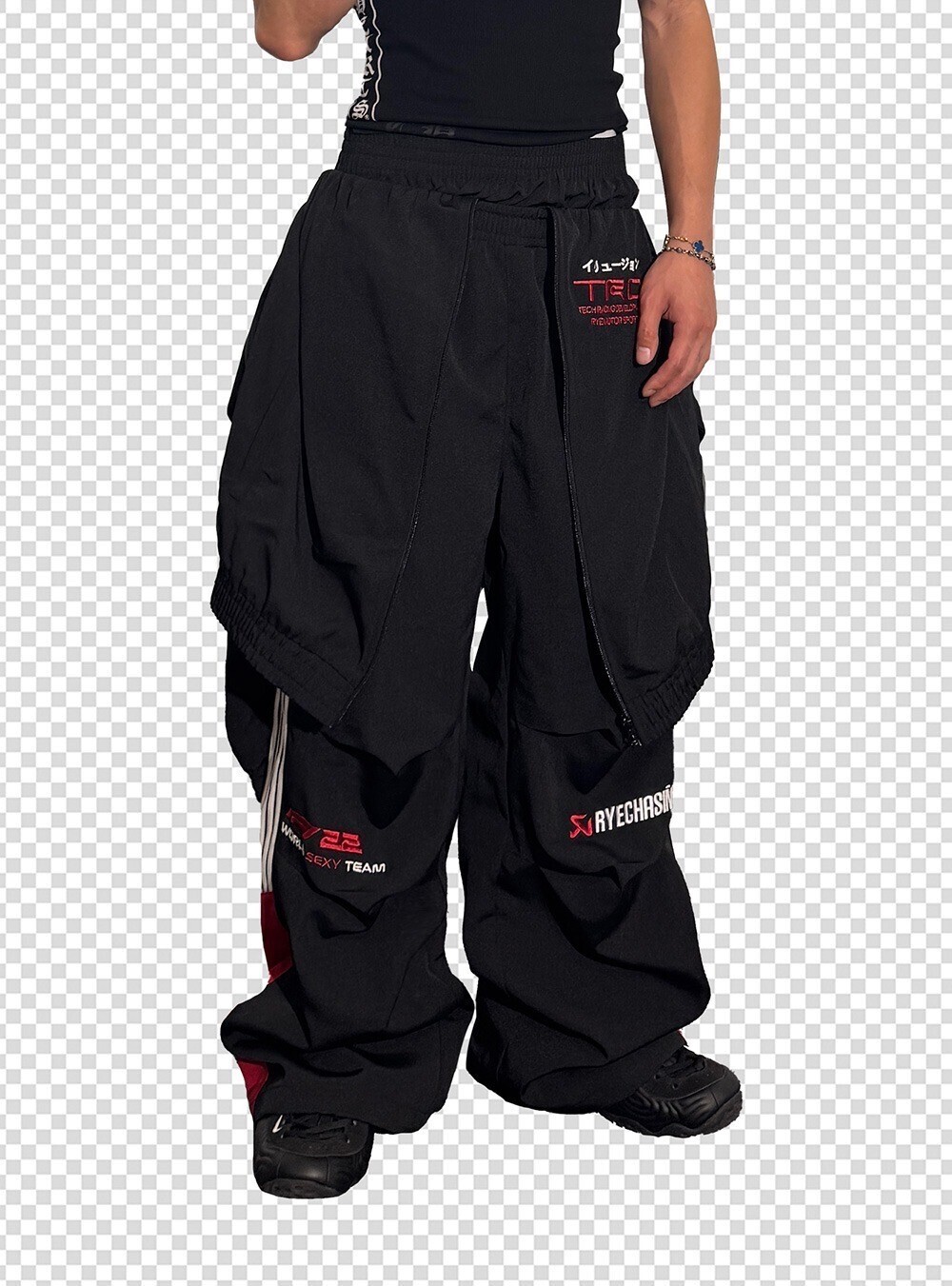 RYE CHASIN Dual Waist Racing Track Pants