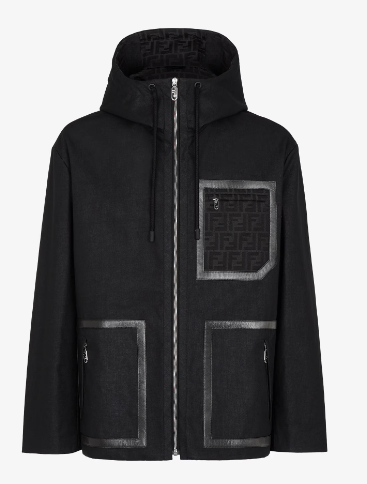 FENDI ブラックファブリック パーカー