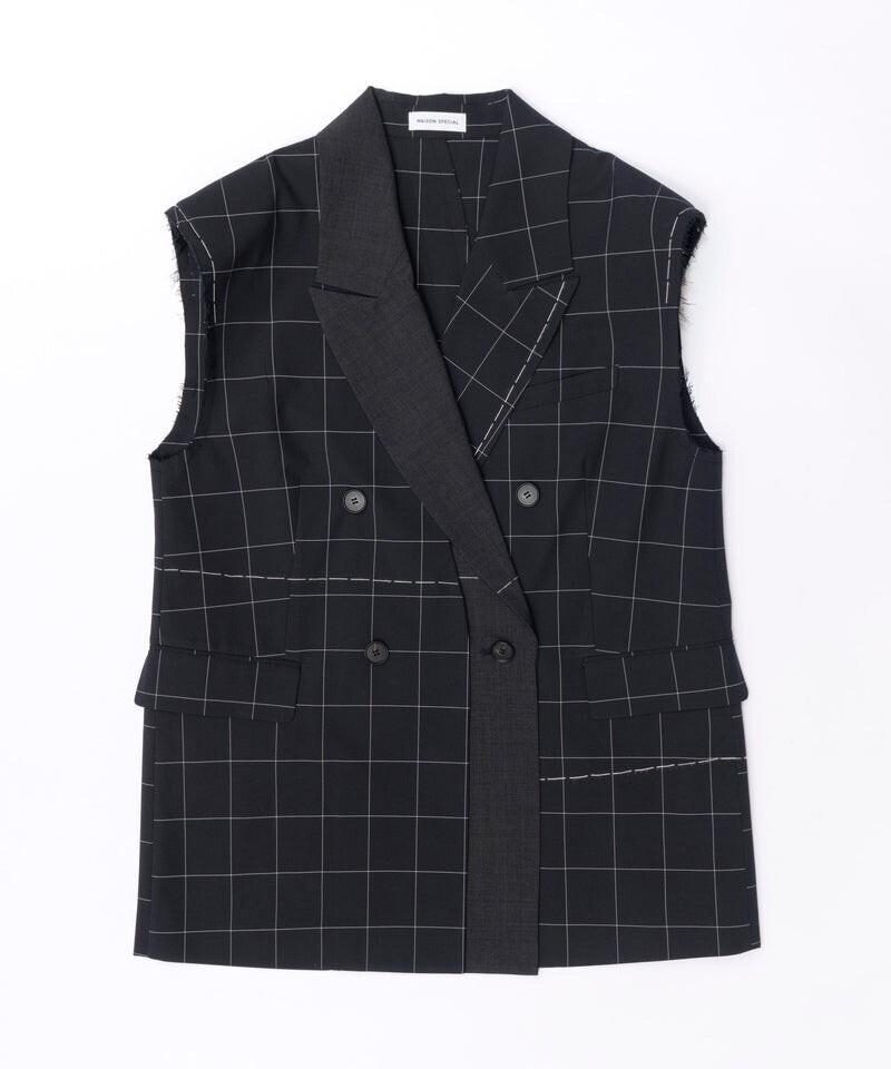 MAISON SPECIAL Double Color Hand Stitched Gilet