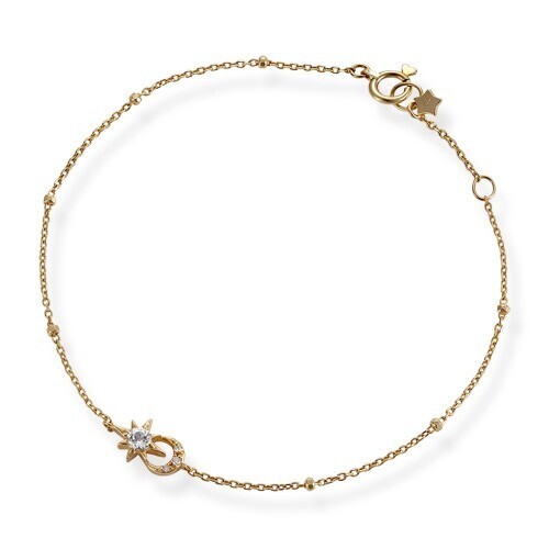 STAR JEWELRY K10 ブレスレット CROSSING STAR & MOON BRACELET