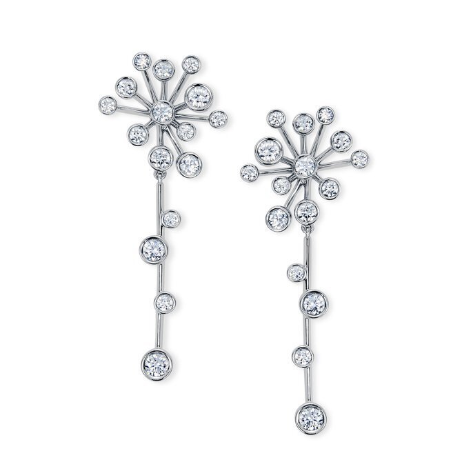 ROYAL ASSCHER モダンライト プラチナダイヤモンドピアス