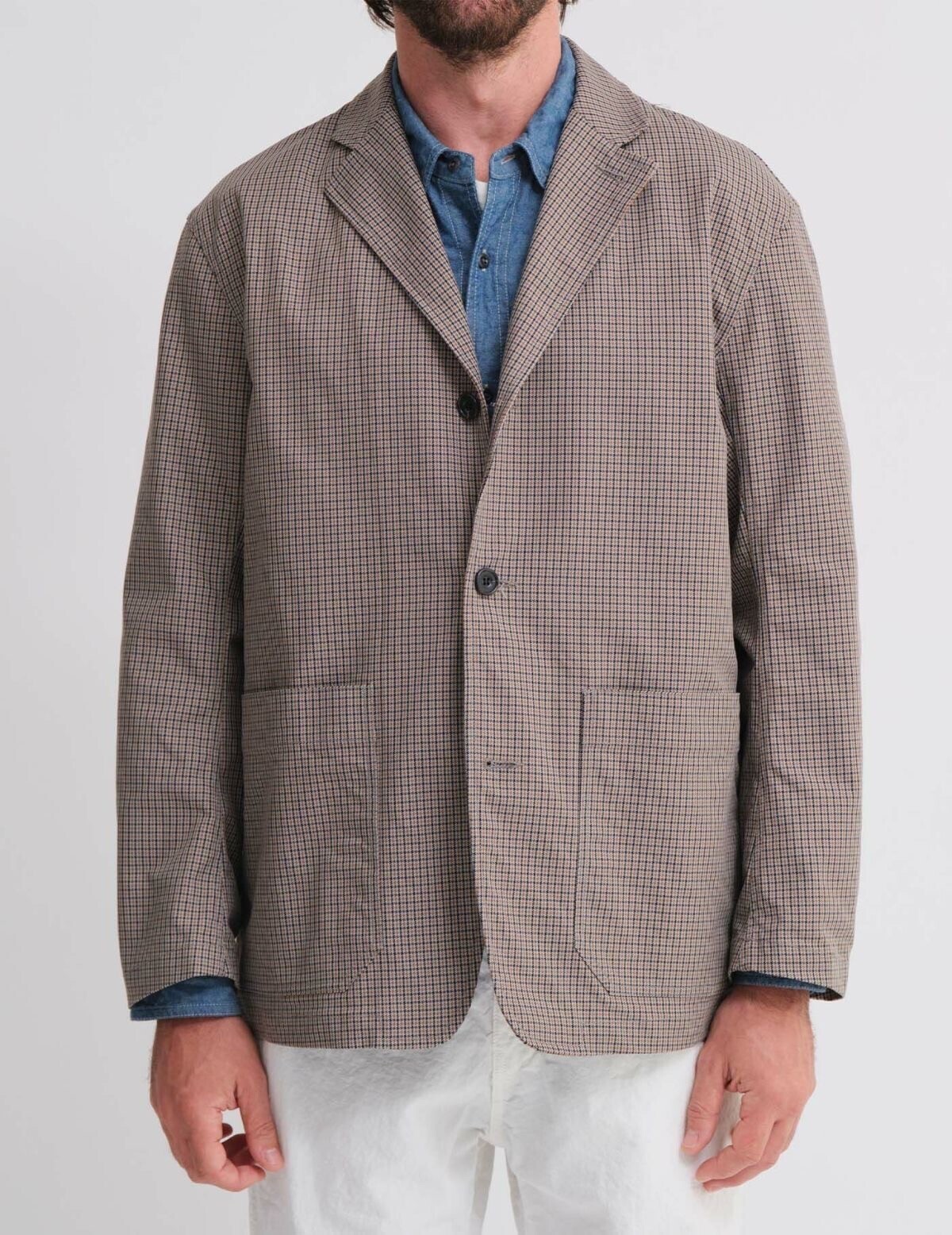 SAGE DE CRET NY/PEチェックカバーオールジャケット