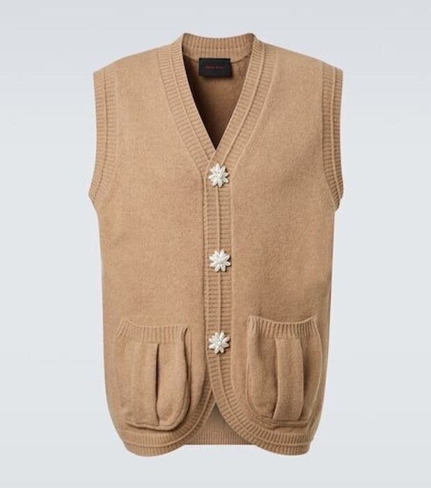 Simone Rocha ポ パール インベリッシュド ウール ブレンド ベスト