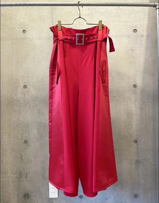SHIROMA 23-24A/W RED side zipper wide pants