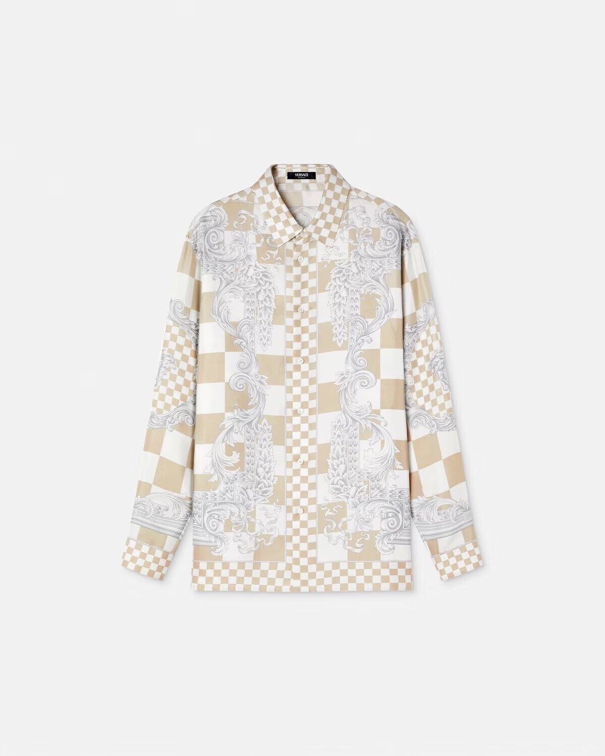 Versace メドゥーサ コントラスト シルク シャツ
