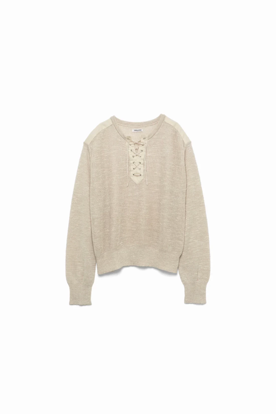 FUMIKA UCHIDA Knitted Linen Lace-up Long Sleeve