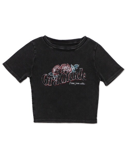 WEGO ヴィンテージウォッシュグラフィックリブT