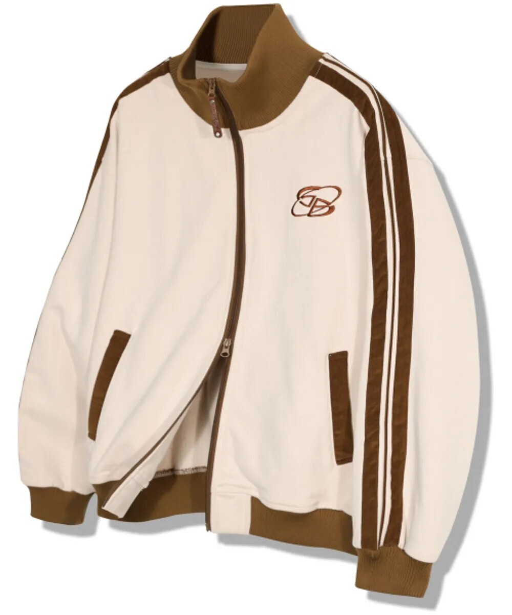 GUBIN [Fleece] Color block corduroy line jersey