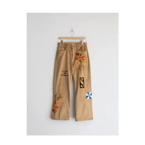 KHOKI Embroidery-design pants