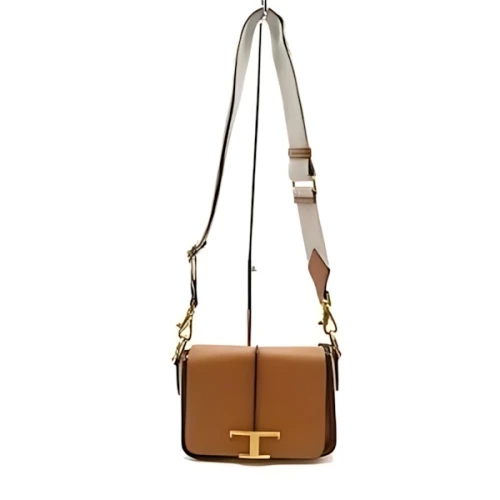TOD’S Tタイムレス クロスボディ ミニショルダーレザーバッグ