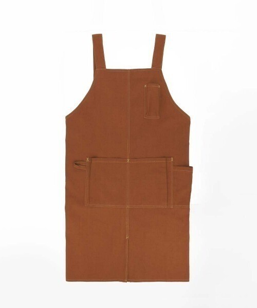 HOUSE WEAR STUDIO メンズ オックスワッシャー無地 後ボタン H型 ワークエプロン