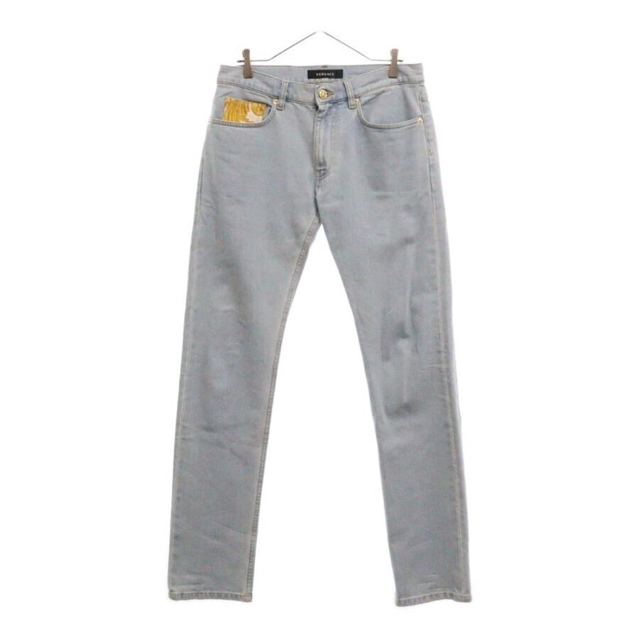 Versace STONE WASHED BLUE DENIM PANTS