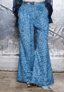 seyto Jacquard fringe flared pants