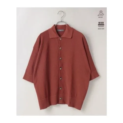 LOWRYS FARM DRYMIXニットポロカーディガン