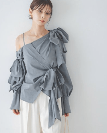SNIDEL リボンデザインブラウス