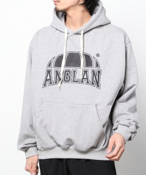ANGLAN ANGLAN-Printing Wide Sweat Hoodie/アングラン ロゴパーカー