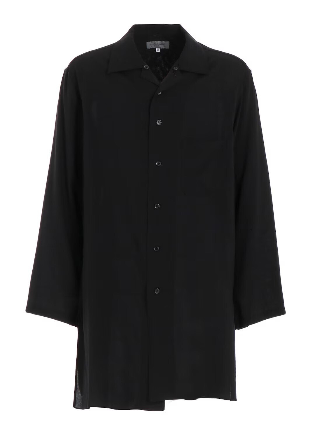 Yohji Yamamoto POUR HOMME CELLULOSE LAWN BK BUTTON COLLAR BLOUSE