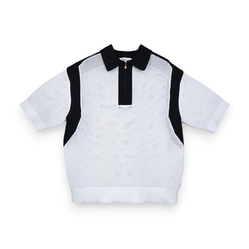 CULLNI CU Bi Color Mesh Knit Up Polo Shirt