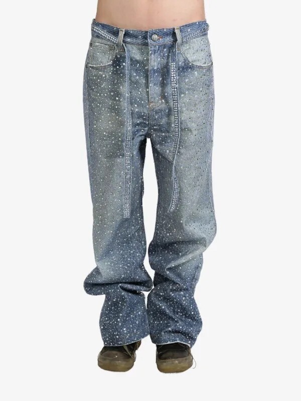 BIRTH OF ROYAL CHILD rhinestone-embellished wide-leg jeans