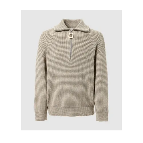 JW ANDERSON Beige & Gray Half-Zip Sweater