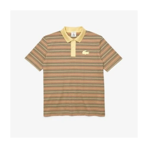 Lacoste L!VE マルチボーダーコットンジャージポロシャツ