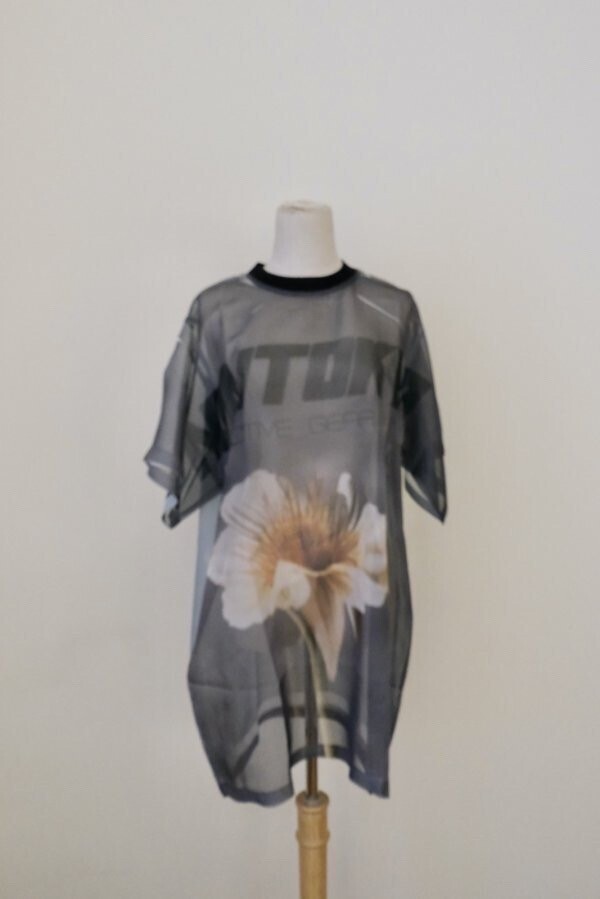 NON TOKYO DIRECT SHEER PRINT T-SHIRT Flower
