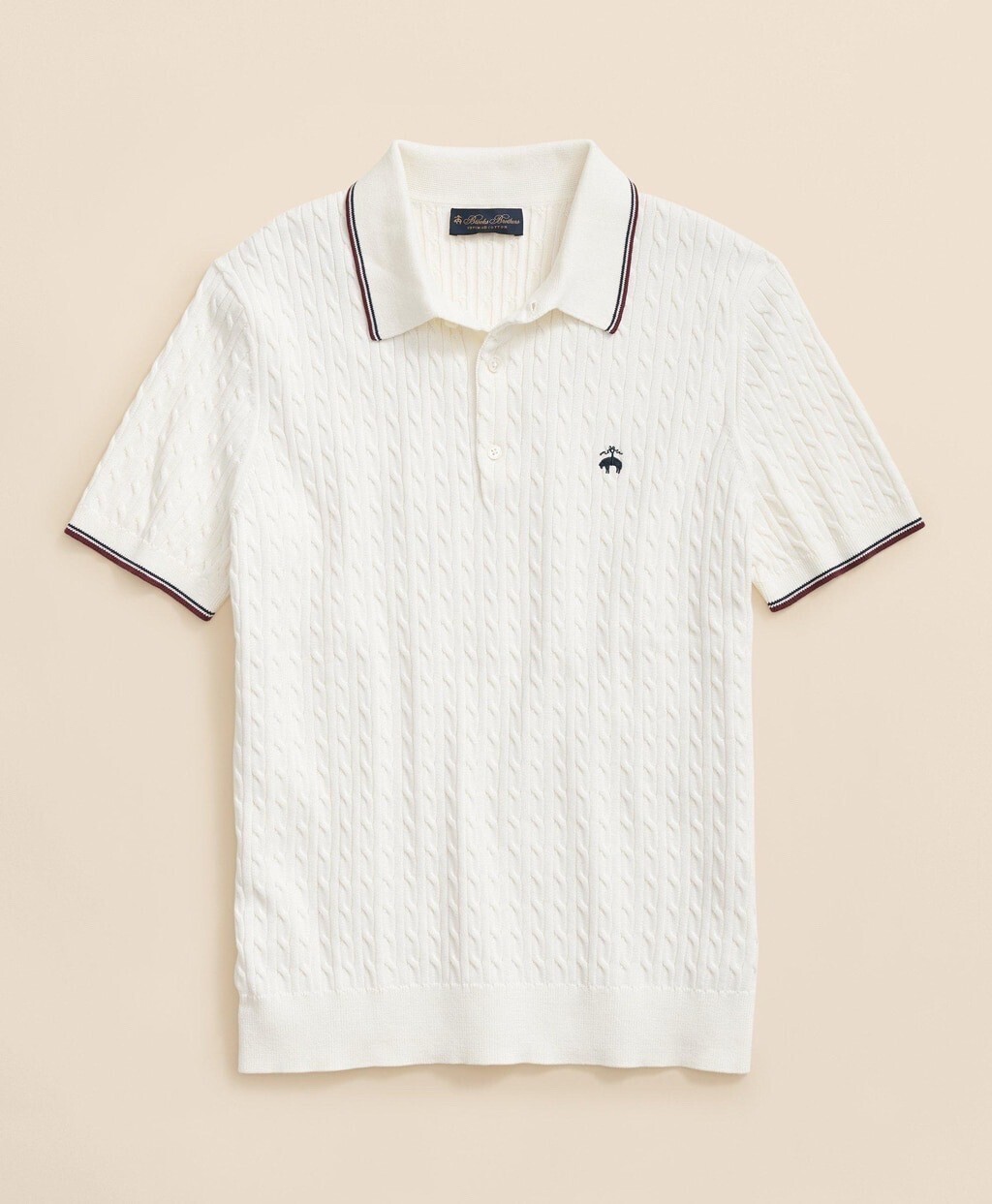 Brooks Brothers コットン　ケーブル　GFロゴ　テニス　ポロセーター