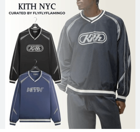 KITH NYC Dayton ストライプ プルオーバー スウェットシャツ