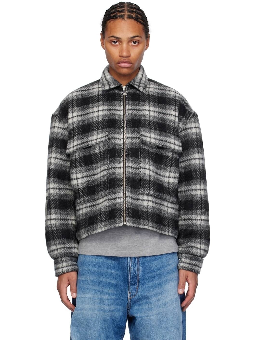 B1ARCHIVE Black Quilted Zip Up Flap Pocket Jacket