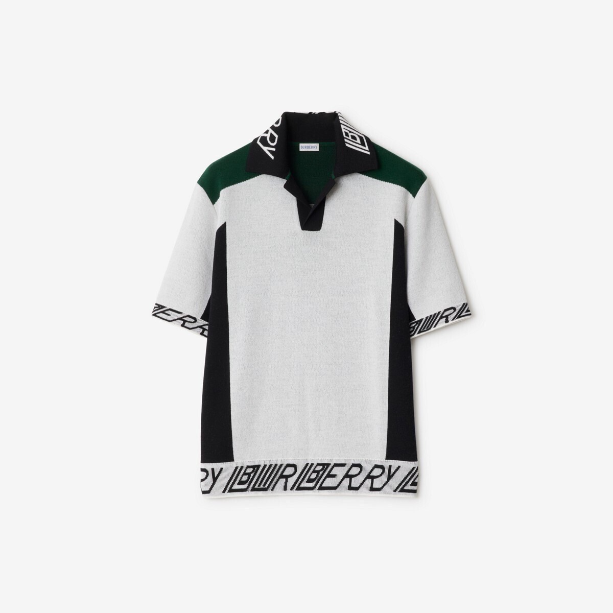 BURBERRY Logo Trim​ Wool Polo ShirtPrice