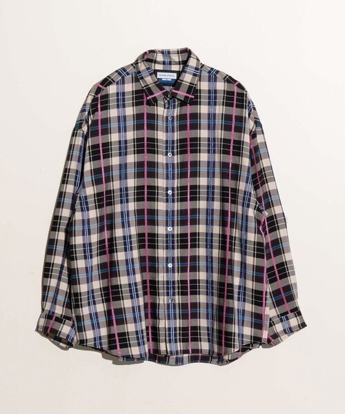 MAISON SPECIAL 《UNISEX》Mall Tartan Check Prime-Over Shirt