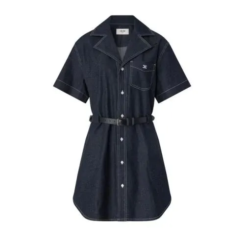 CELINE Dress in cotton denim