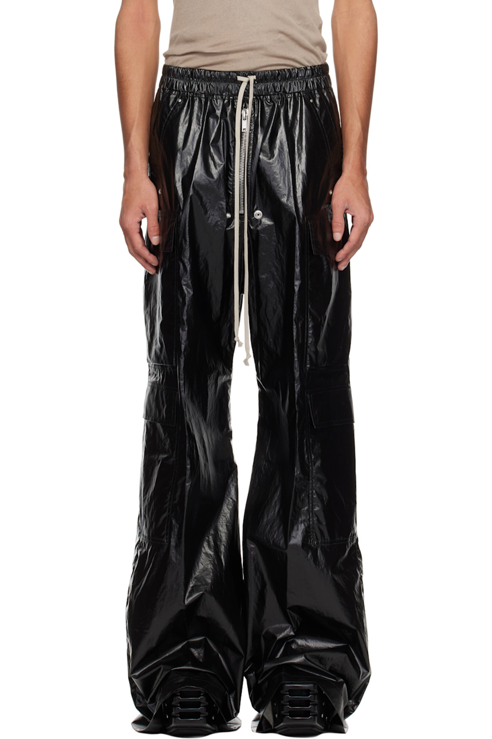 RICK OWENS ブラック Hollywood Cargobelas カーゴパンツ