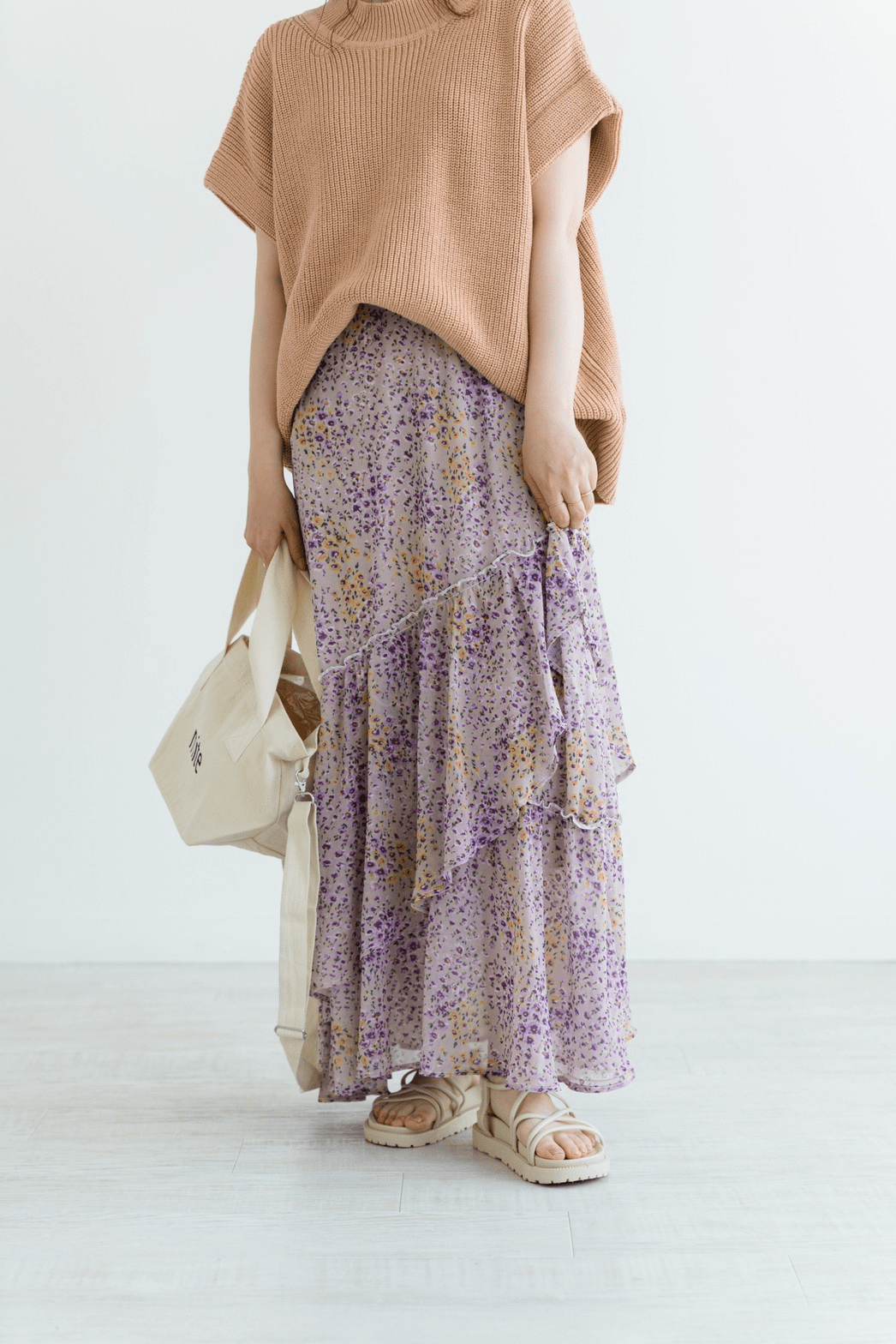mite flower asymmetty skirt