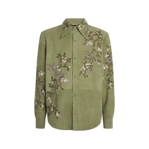 AMIRI Suede Embroidered Shirt