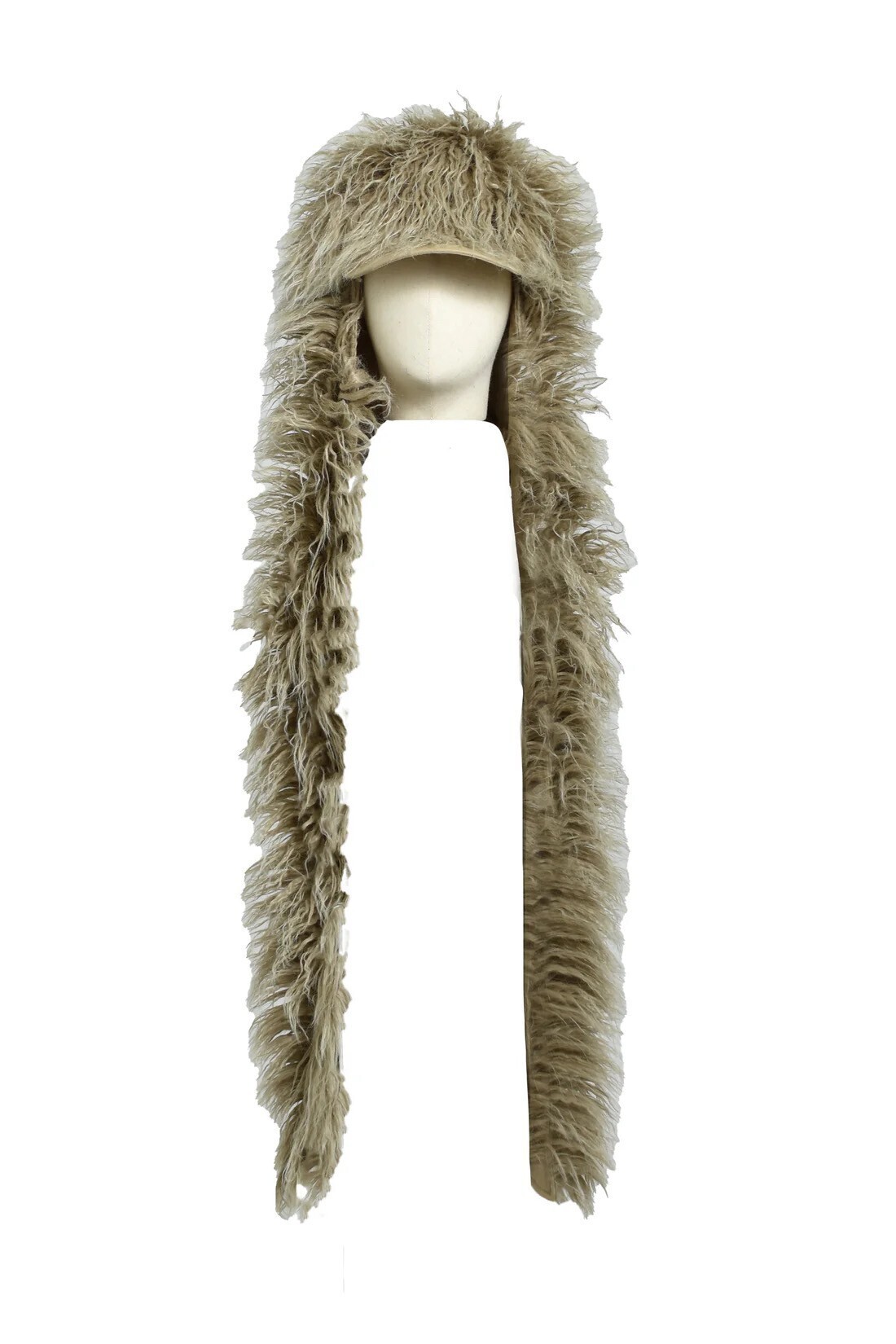FILTH HAIRY FUR SCARF CAP / BEI
