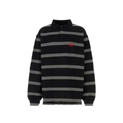 Balenciaga Embroidered Cotton Oversize Polo Shirt