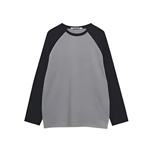 BLACKUP テニド配色ラグラン長袖Tシャツ