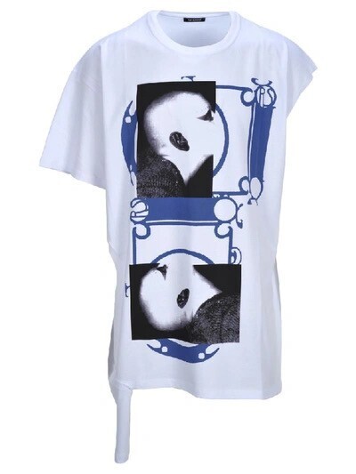 RAF SIMONS T-shirt With Open Side Print On Front In White
