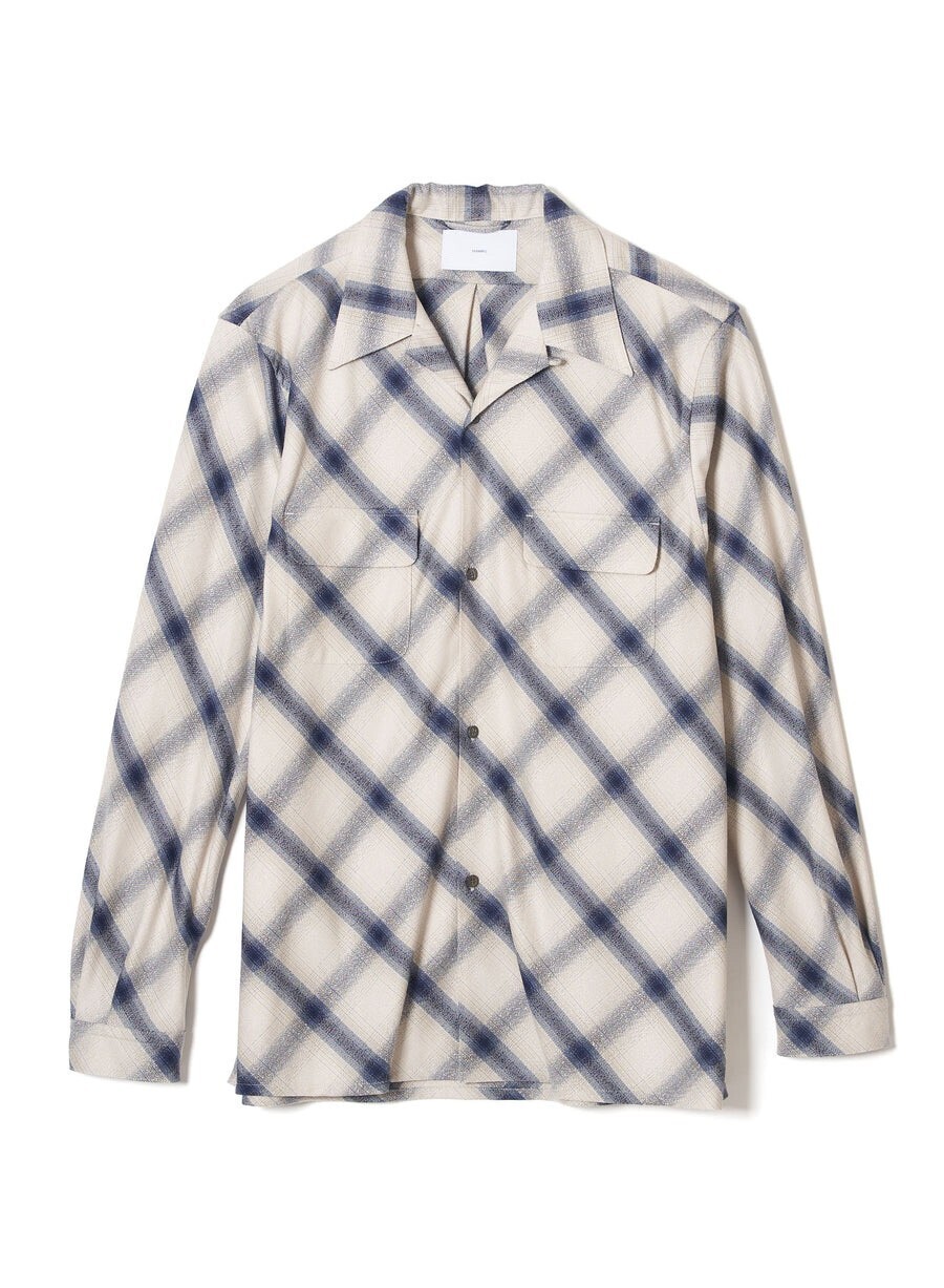 SUGARHILL RAYON OMBRE OPEN COLLAR BLOUSE