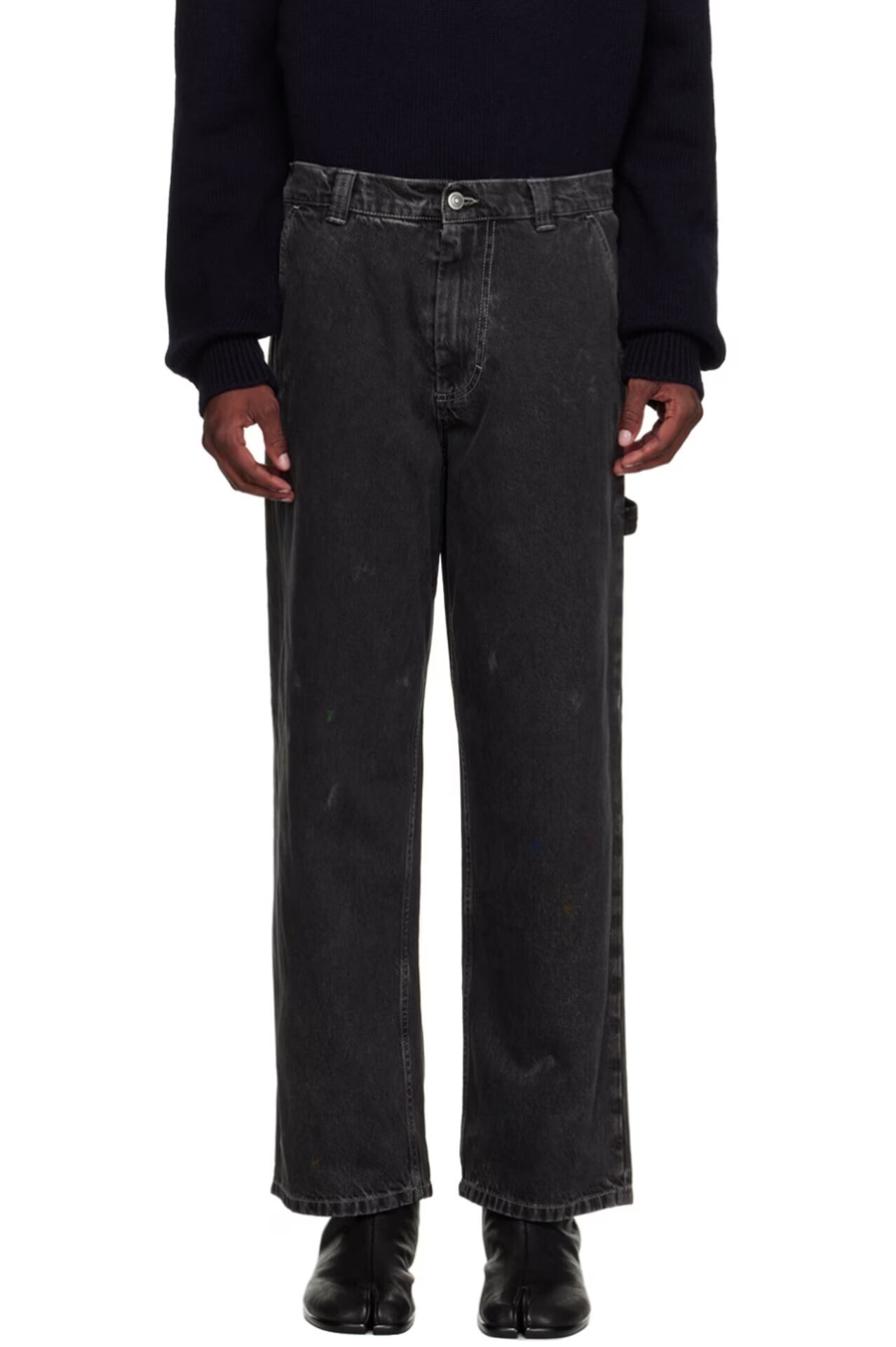 MAISON MARGIELA ブラック ペイント ジーンズ
