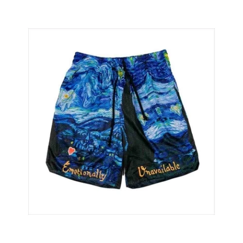 EMOTIONALLY UNAVAILABLE HEARRTY NIGHT BASKETBALL SHORTS