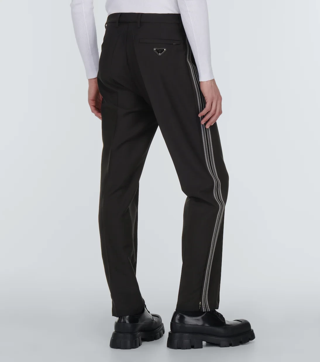 PRADA Mohair and wool logo pants